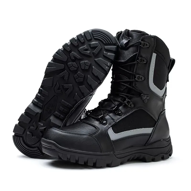 Fire rescue boots, hiking boots, anti-slip, wear-resistant, puncture-resistant and fire-resistant combat boots with steel heads