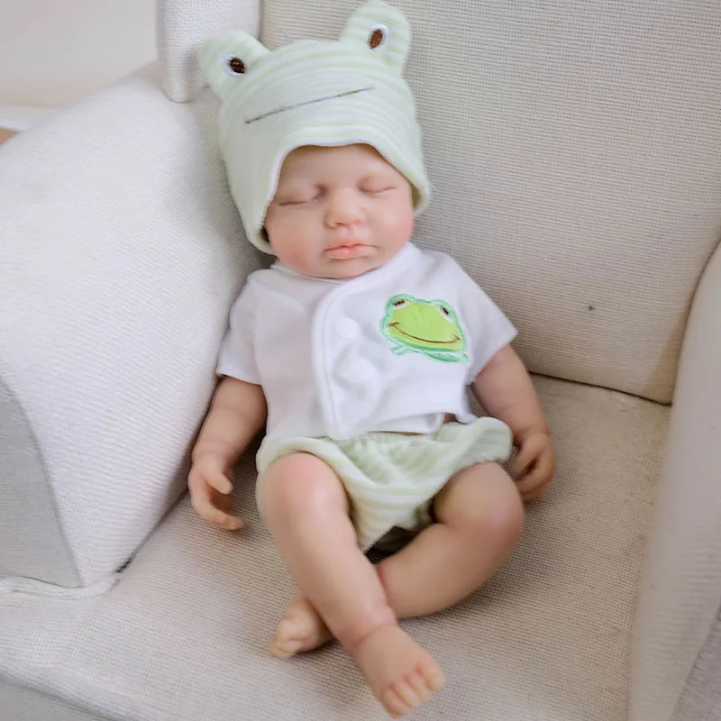 

12inch Full Solid Silicone Baby Doll Loulou Flexible Elastic Super Soft Handy Dolls Squish Silicone Reborn Baby Open Mounth