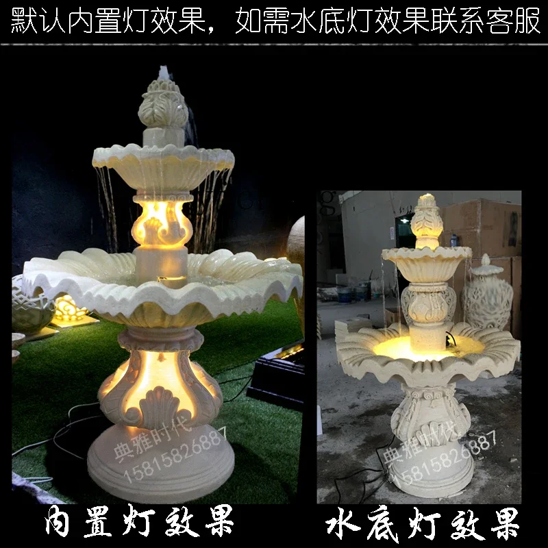 HYS French running water fountain decorative ornament landscaping outdoor balcony garden courtyard wishing pool
