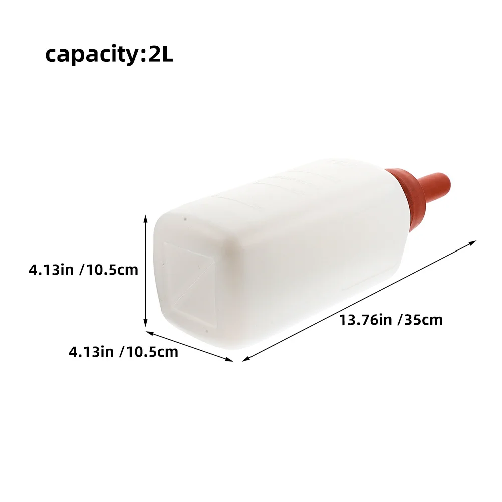 Botella de lactancia para pantorrillas, dispositivo de alimentación Vertical duradero de 2L, tetina de goma, alimentador de leche para pantorrillas, cordero, cabra, animales pequeños, 2 uds.