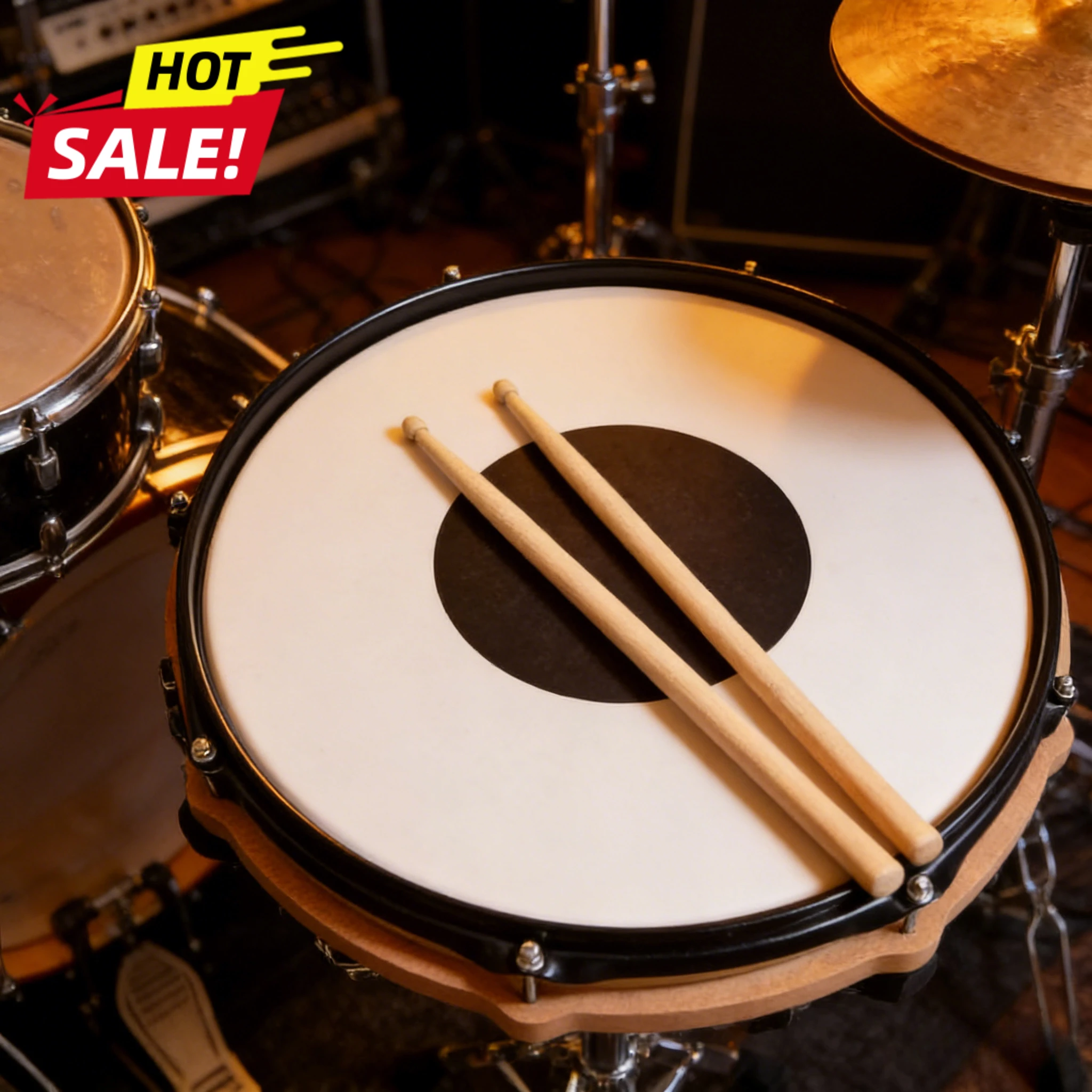 

12 Inch Maple Wood Quiet Drum Pad Set Portable Practice Drum Kit with Shock Absorption for Beginner Drummers Home Use Durable