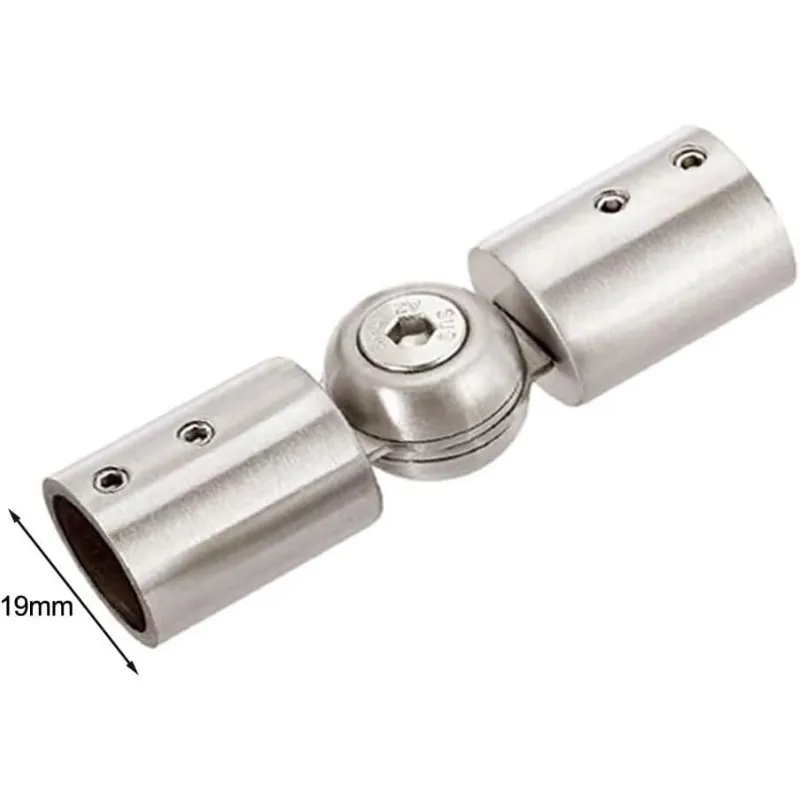 Y42A-For Window For Bay Adjustable Rod Corner Connector Elbow Connector Shower Room(19Mm Brushed)