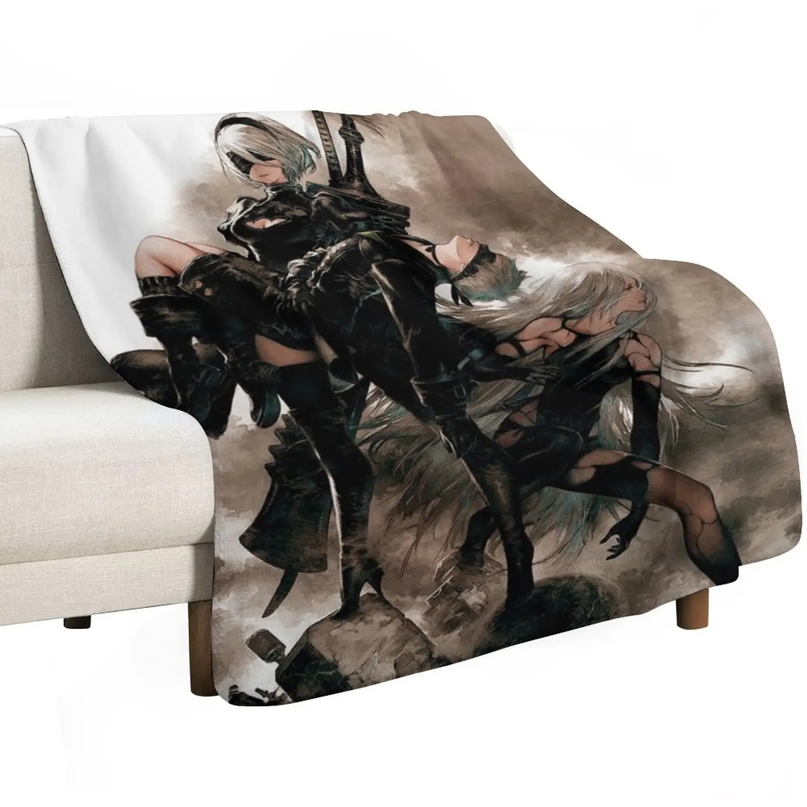 

Nier Automata 9S A2 2B Throw Blanket Blankets For Baby Heavy Furry Blankets