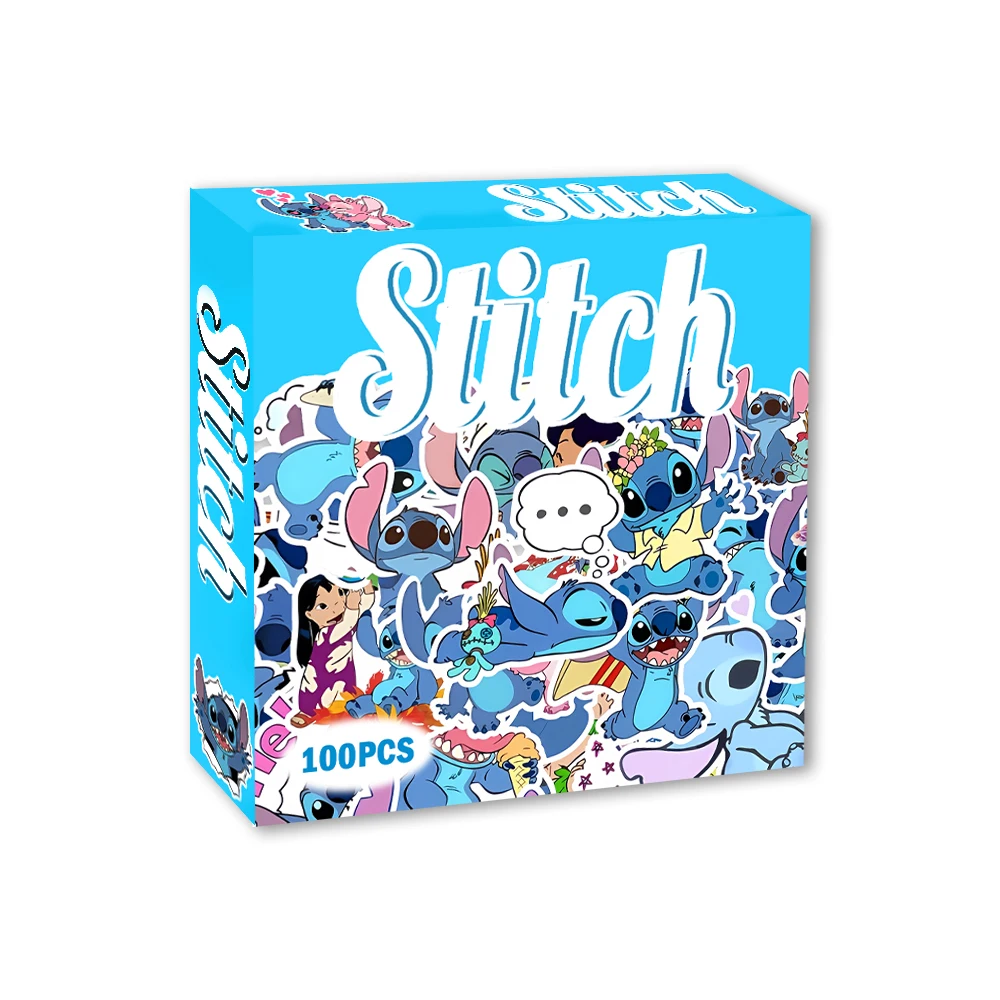 

Голубая коробка для наклеек с героями мультфильмов, содержащая 100 различных забавных мультяшных дизайнов, декоративные наклейки, водонепроницаемая палочка для вечеринок