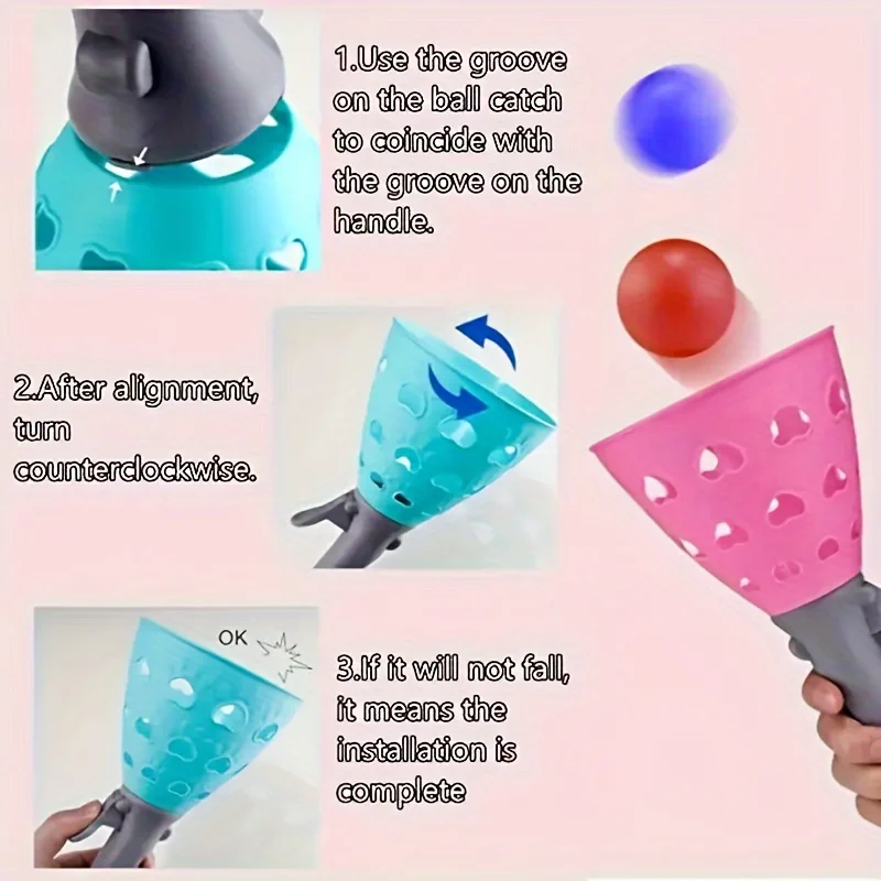 لعبة كرة تفاعلية للرماية والالتقاط بين الوالدين والطفل لشخصين كرة إطلاق النار والالتقاط مع قاذفات التقاط كرتين