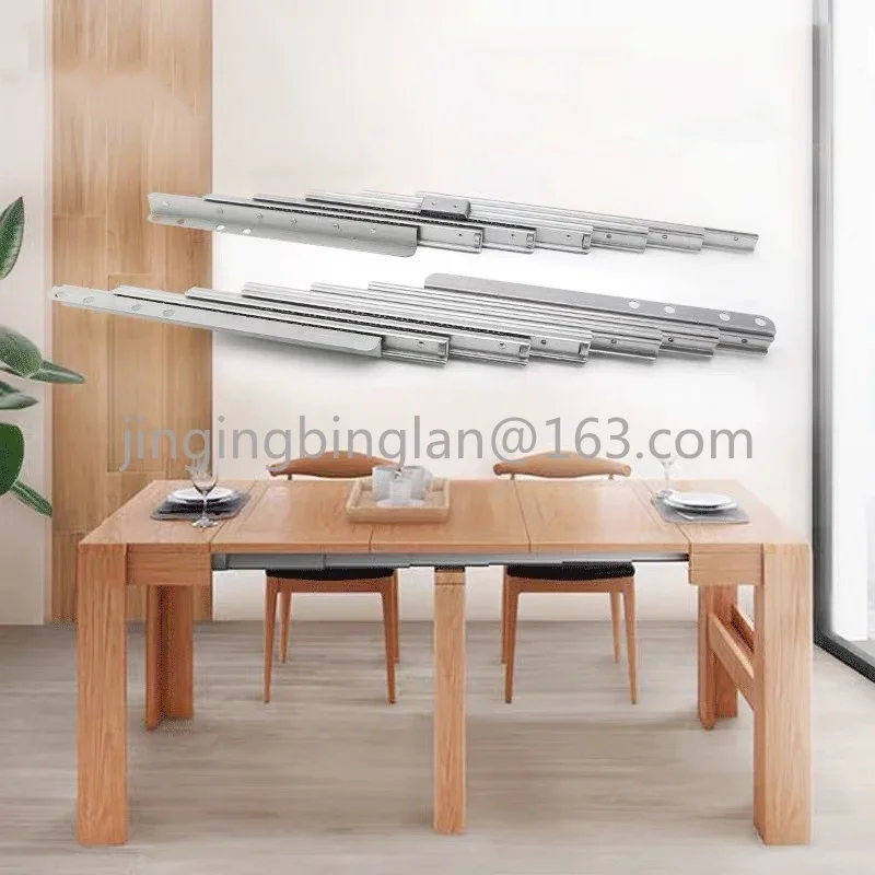 Invisible Dining Table Telescopic Guide Rail Multifunctional Aluminum Alloy Folding Bar Extension Slide Rail