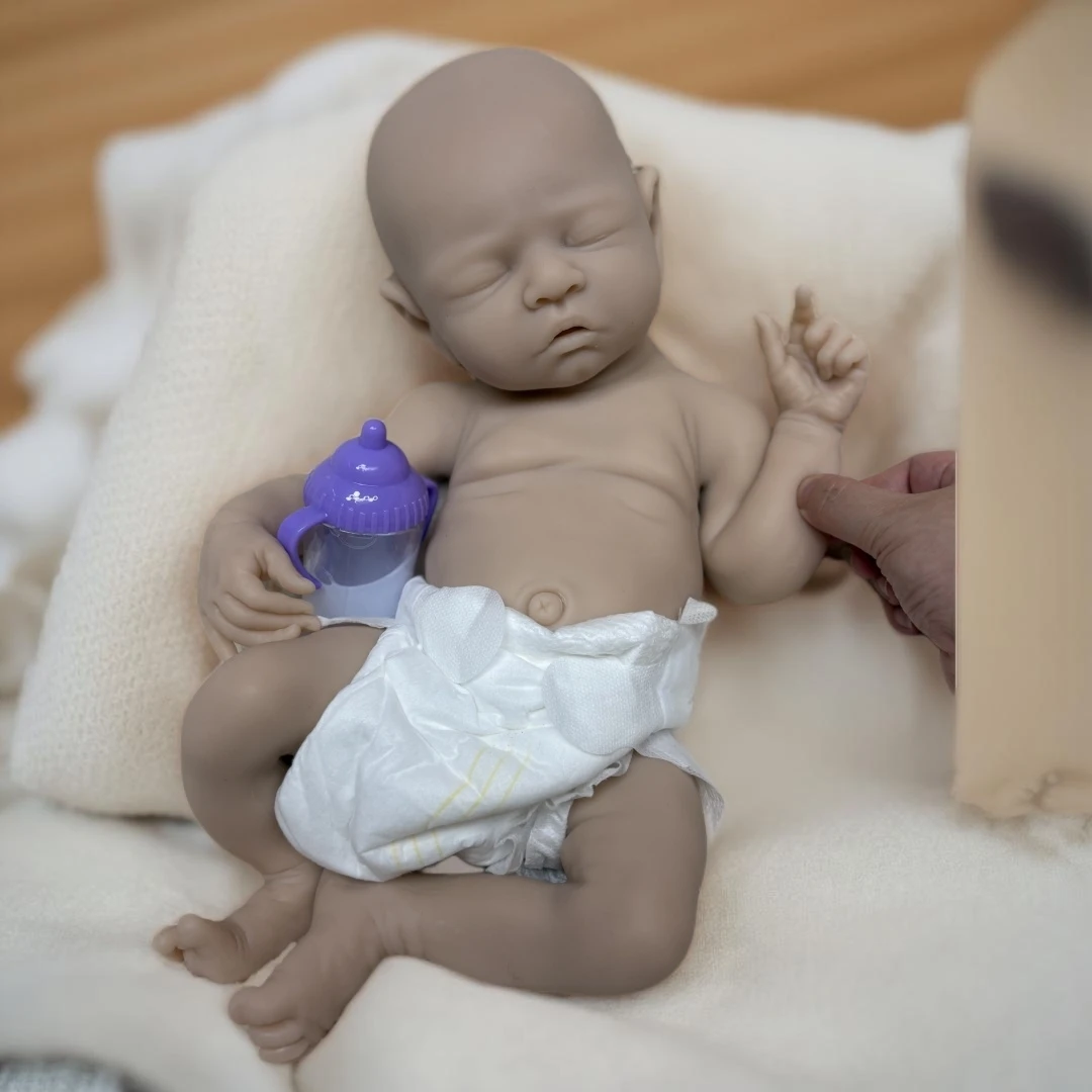 16,5 inch open mond en wasbaar ongeverfd massief siliconen herboren meisjespop zacht aanvoelend gevoel bebe pop herboren tam siliconen bebek
