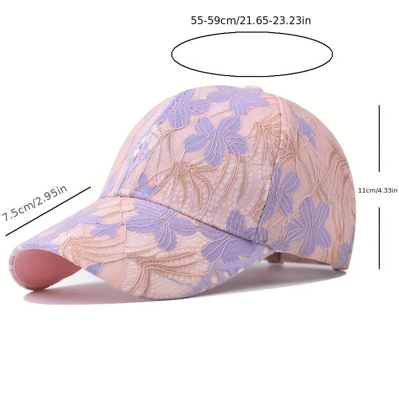 Vintage Letter Embroidered Baseball Cap Monochrome Adjustable Peaked Hat Spring Summer Stylish Sunshade Cap For Women Men