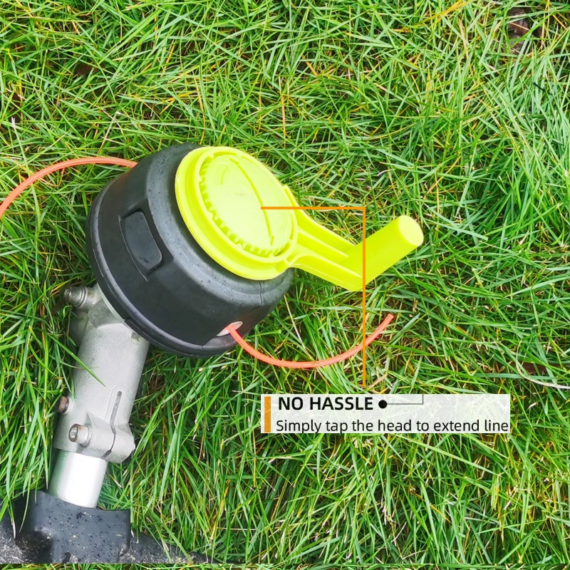 1Pc Rotary Trimmer Head with 1 Spring and 1 Handle, Mounting Hole M10*1.25, No Need to Open the Cover to Connect the Cable, High-Temperature Resistant Material, Light Pressure to Release the Cable, Durable and Easy to Install, Ideal Lawn Trimming Tool