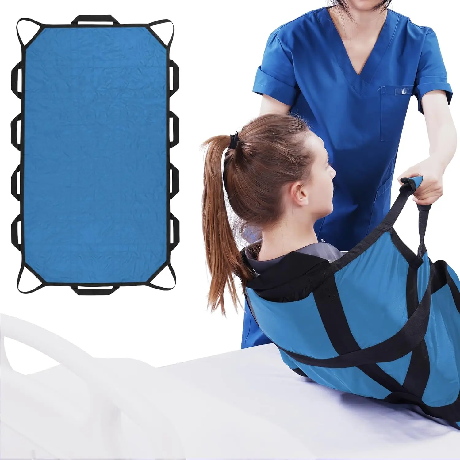 

70""X40"" Positioning Bed Pad With Reinforced Handles Waterproof Washable Draw Sheets For Hospital Bed Patients Moving Pad For