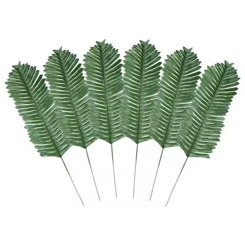10pcs Artificial Tropical Palm Leaves Hawaiian Luau Safari Jungle Party Decoration Summer Wedding Birthday Decor Fake Plant