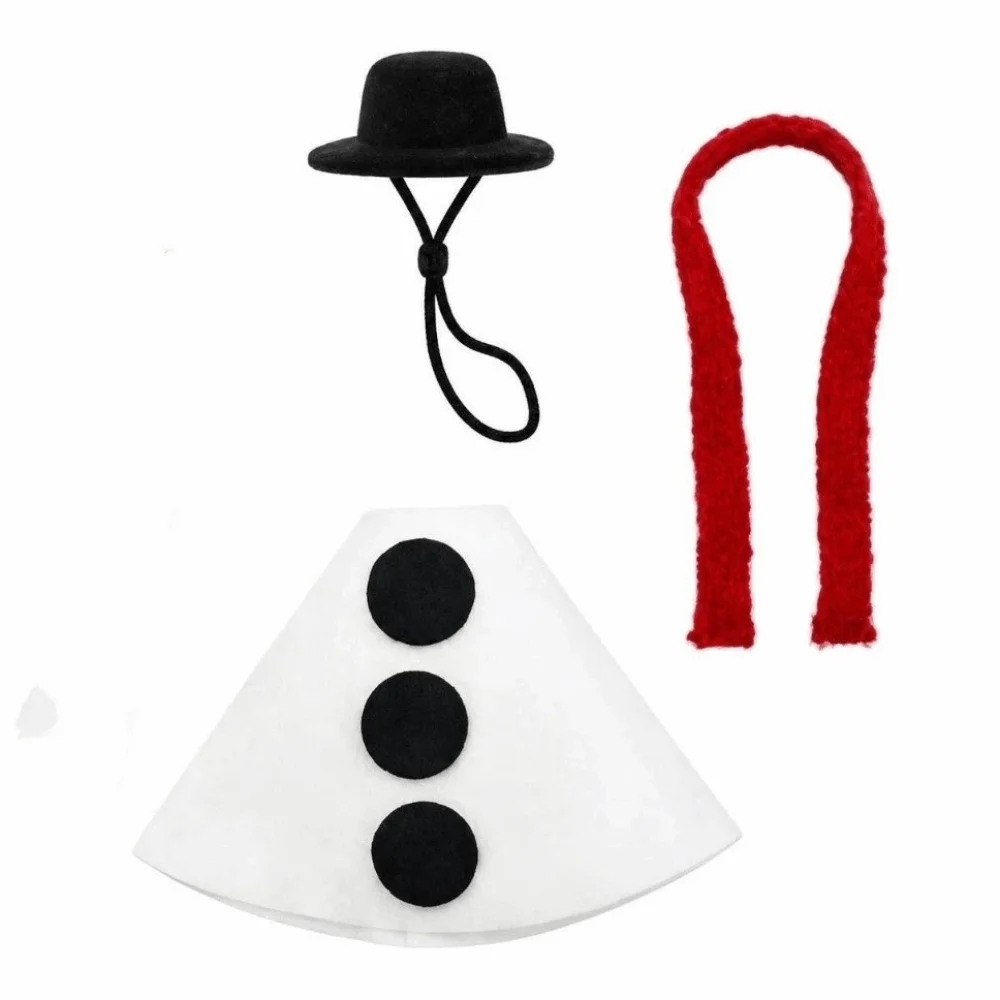 Soft Fabric Goose Statue Christmas Tree Shaped 7-Inch Pet Clothes With Hat Red And White Striped Scarf Holiday Decoration Yard