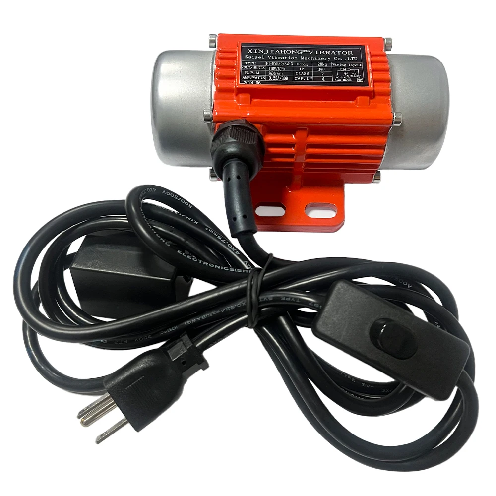 Concrete Vibrator Vibration Motor Single Phase AC 110V 220V 3600RPM Vibrating Motor With Power US Plug for Shaker Table 30W-100w