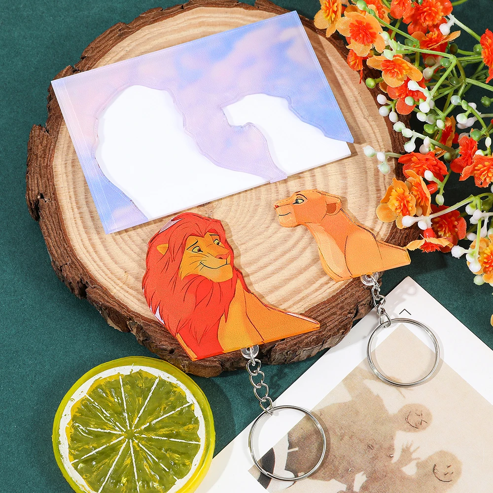 الأسد الملك زوجين المفاتيح شماعات جدار مفتاح حامل ديكور المنزل Kawaii مفتاح قلادة حلقة رئيسية تخزين الرف لهدايا صديقة