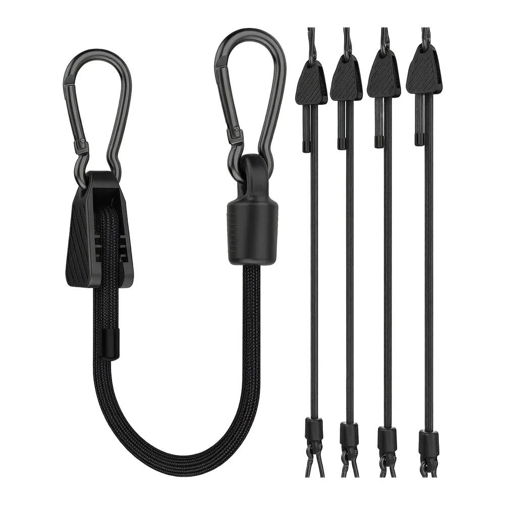 Stretchable Tie Down Adjustable Bungee Cords For Securing Cargo During Transport Rust Resistant Carabiner High Elasticity Blend