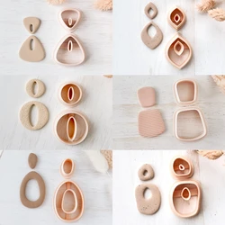 Basic Geometry Shape Polymer Clay Earring Cutter 2Pcs/SET Dangle Clay Cutter Abstract Shape Cutting Molds Embosed Cutters