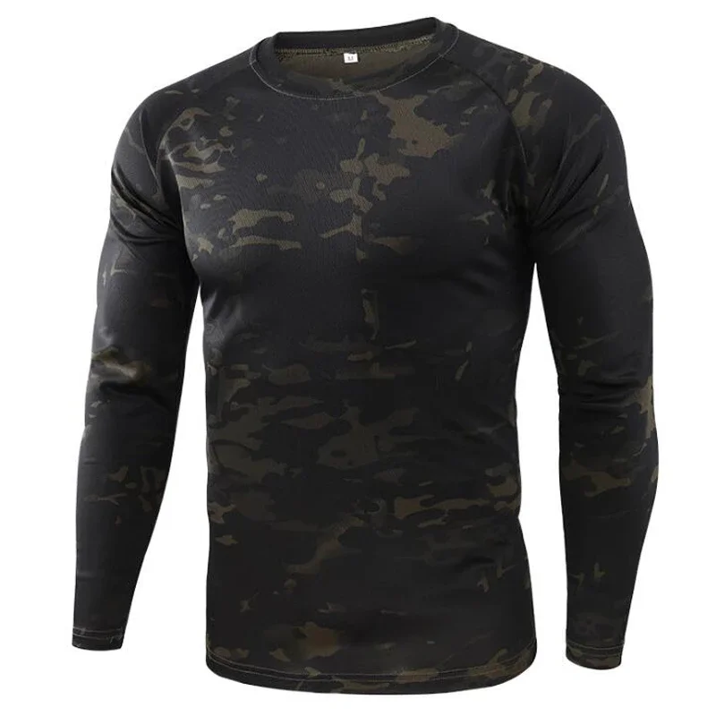 3D-Druck, Herren- und Damenmodell, T-Shirt mit Rundhalsausschnitt, Camouflage-Muster, Sport- und Fitness-T-Shirt, schnelltrocknend, langärmelig, für Camping, Abenteuer, Radfahren, Wandern und Training. – Detail 15