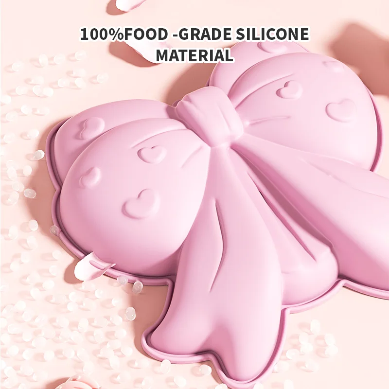 Bow Silicone Mold Fondant Bow Mold Chocolate Candy Cake Pop Molds Bow Molds for Cake Decorating, DIY Desserts, Fondant,Clay - view 3