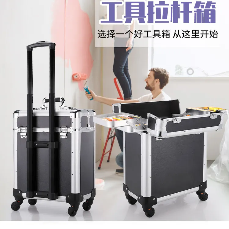 Universal wheel moving push-pull tools Industrial grade trolley case Instrument equipment Furniture repair Beauty paint box