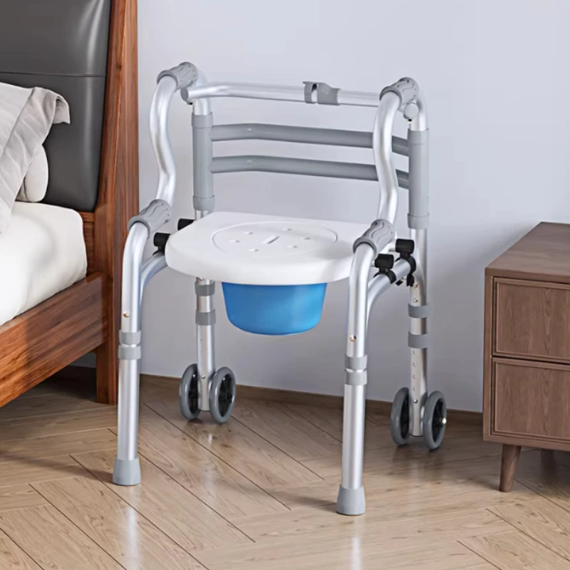 Aluminum Alloy Folding Walker for Seniors,Lightweight Non-Slip Rehabilitation Mobility Walker,Simple Use Elderly People Crutches