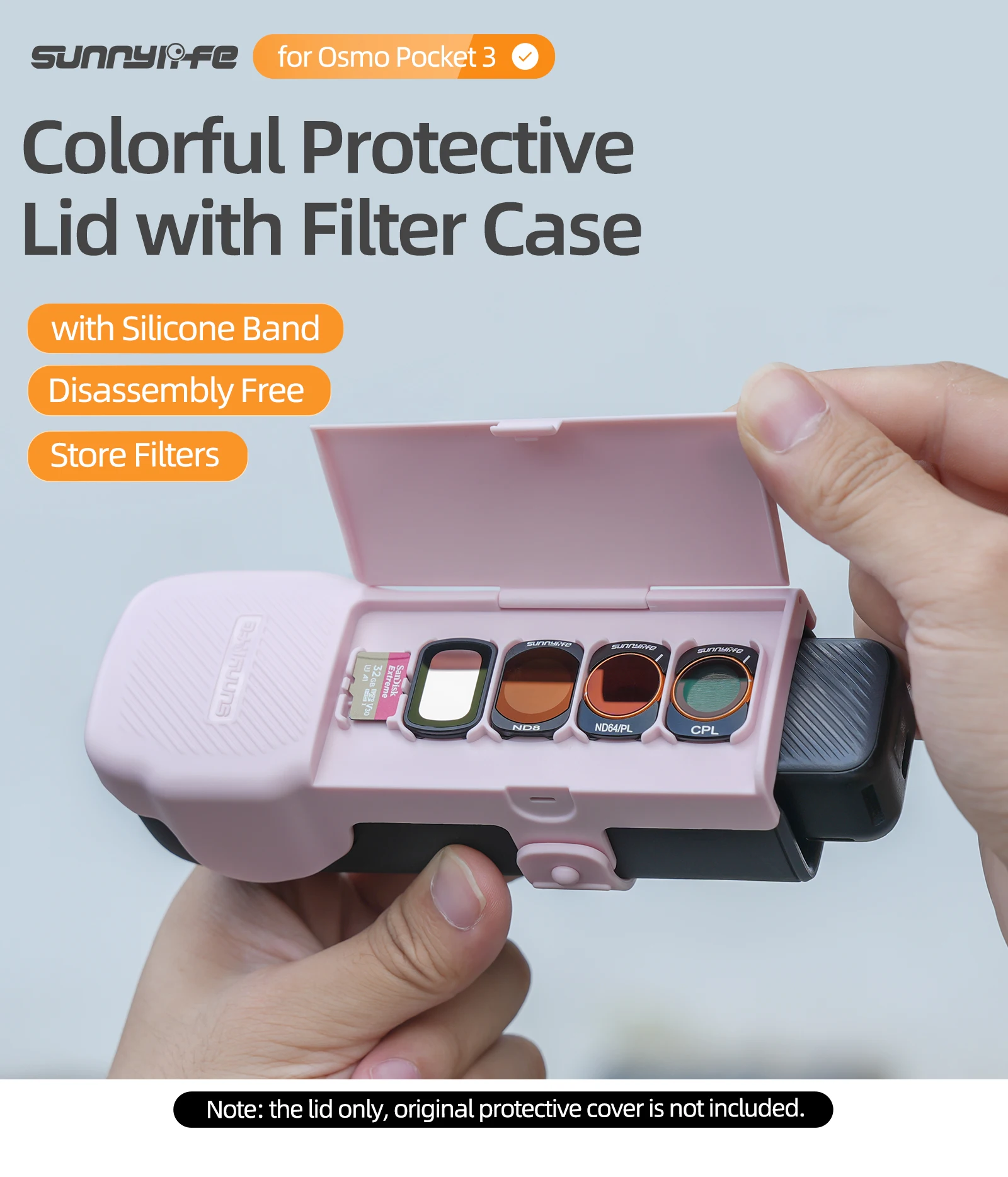 

Protective Cover For DJI Pocket 3 Camera with Magnetic Flip-top Filter Storage position For DJI Osmo Pocket 3 Camera Accessories