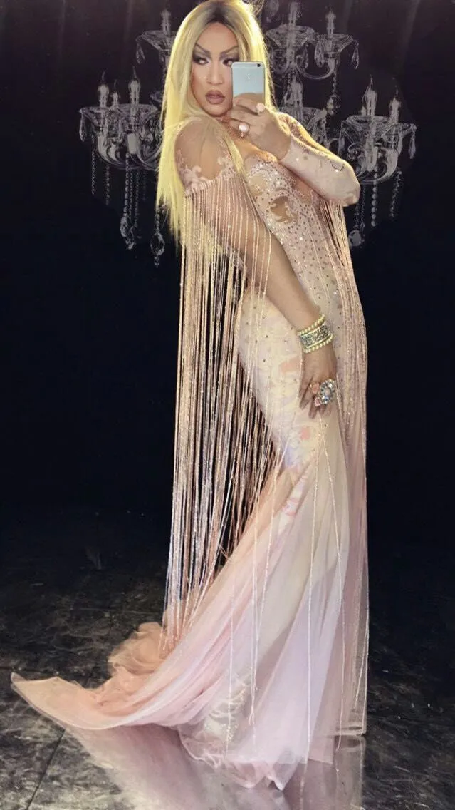 Sparkly Rhinestones Women Evening Party Costume Nightclub Party Singer Performance Stage Wear Wome Sexy Tassel Pink Long Dress