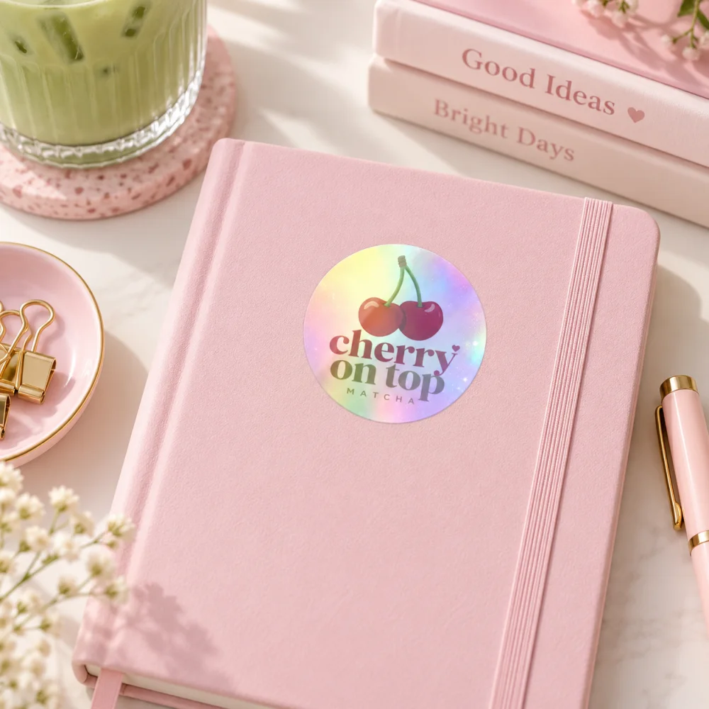 Custom Photo Rainbow Holographic Sticker Round Laser Film Decal for Cup Laptop Journal Scrapbook Packaging DIY Decoration Gift