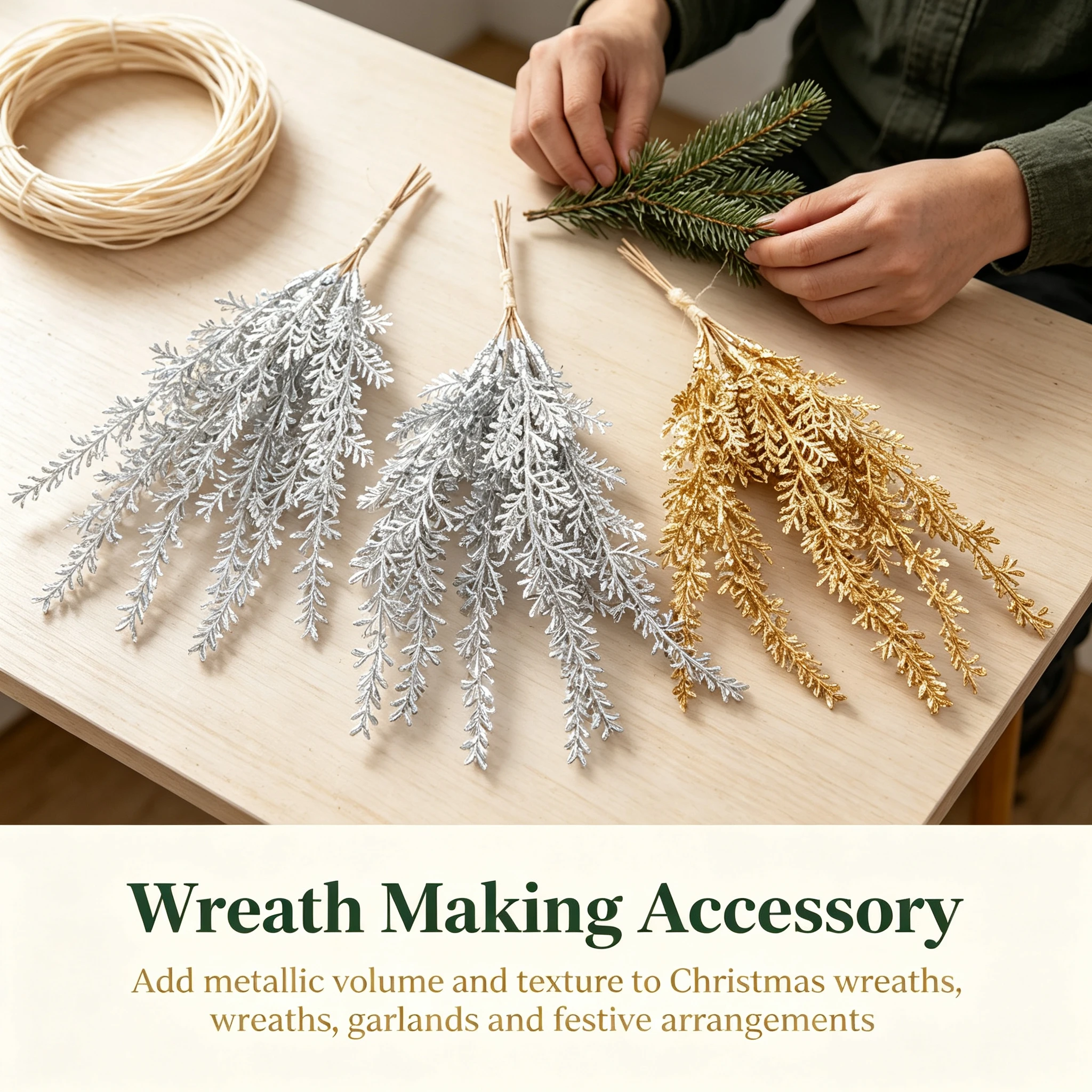 2/4 Pcs Christmas Artificial Plants Home Table Tree Wedding Outdoor Wreath Table Decorations Mini Bouquet Accessory DIY Gift Box
