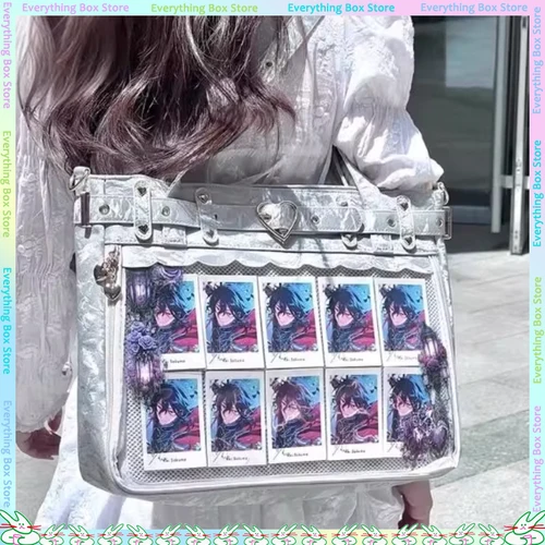 Imagen 2 del producto Nuevo bolso de hombro de Anime de gran capacidad de dos dimensiones, bolso de exhibición de insignia Itabag Manual DIY, bolso de hombro de productos japoneses, regalo para Amiga