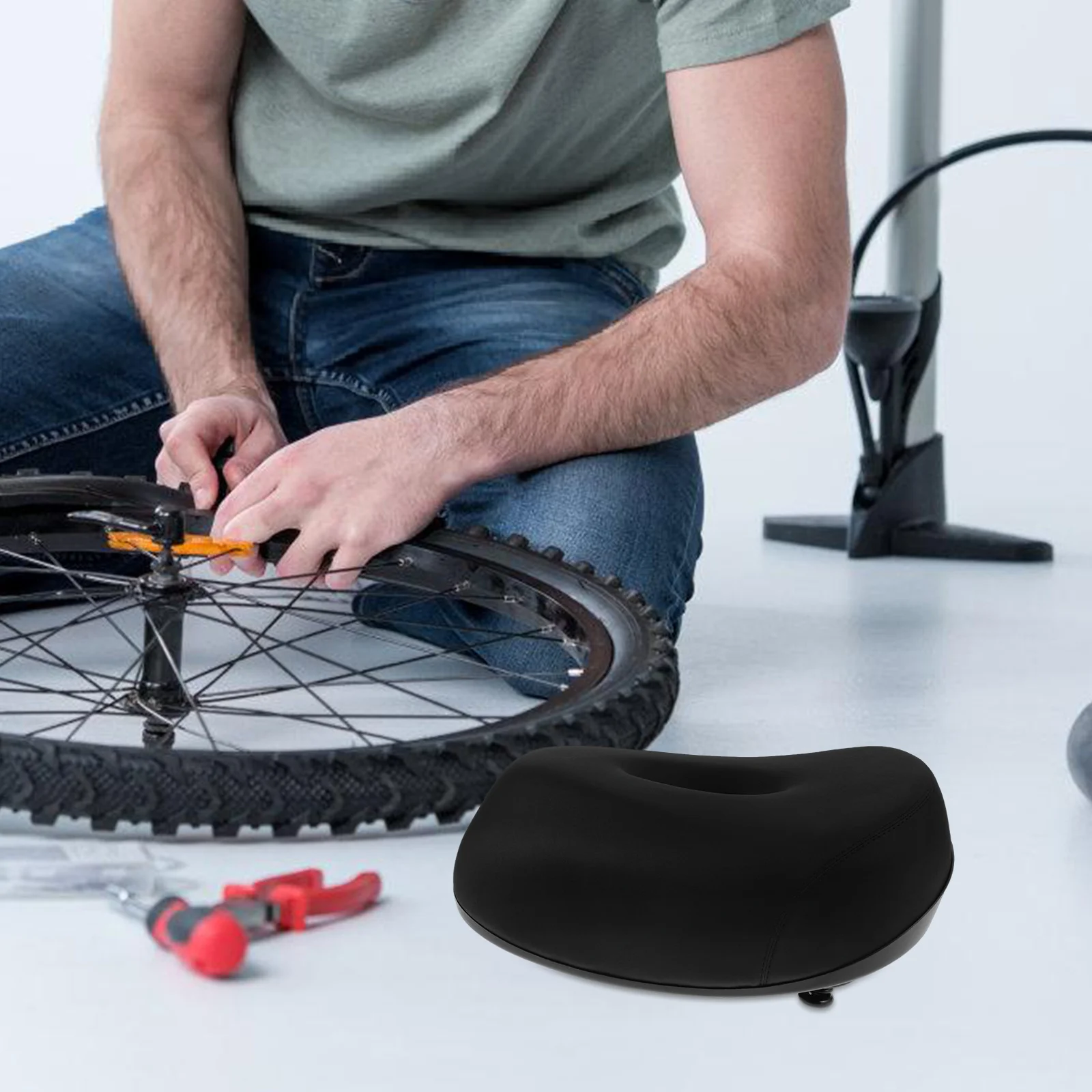 

Electric Bike Seat Cushion Extra Wide Oversized Comfortable Waterproof Padded Saddle Bicycle Seats Scooter Motorcycle Padding