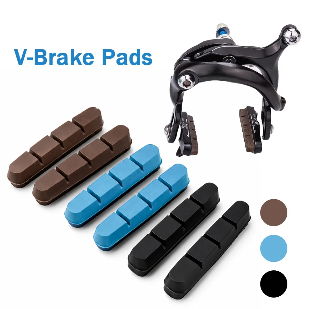 CNCLOL Carbon Fiber Rim V-Brake Pads Cork Brake Shoes for MTB RoadFolding BMX Bikes Compatible with Shimano SRAM