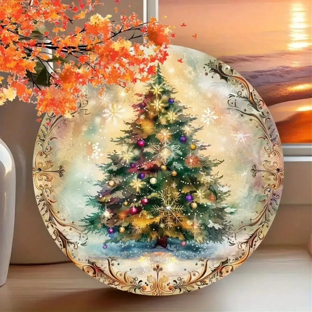 

Vintage Metal Christmas Tree Sign Retro Holiday Wall Art Home Decor