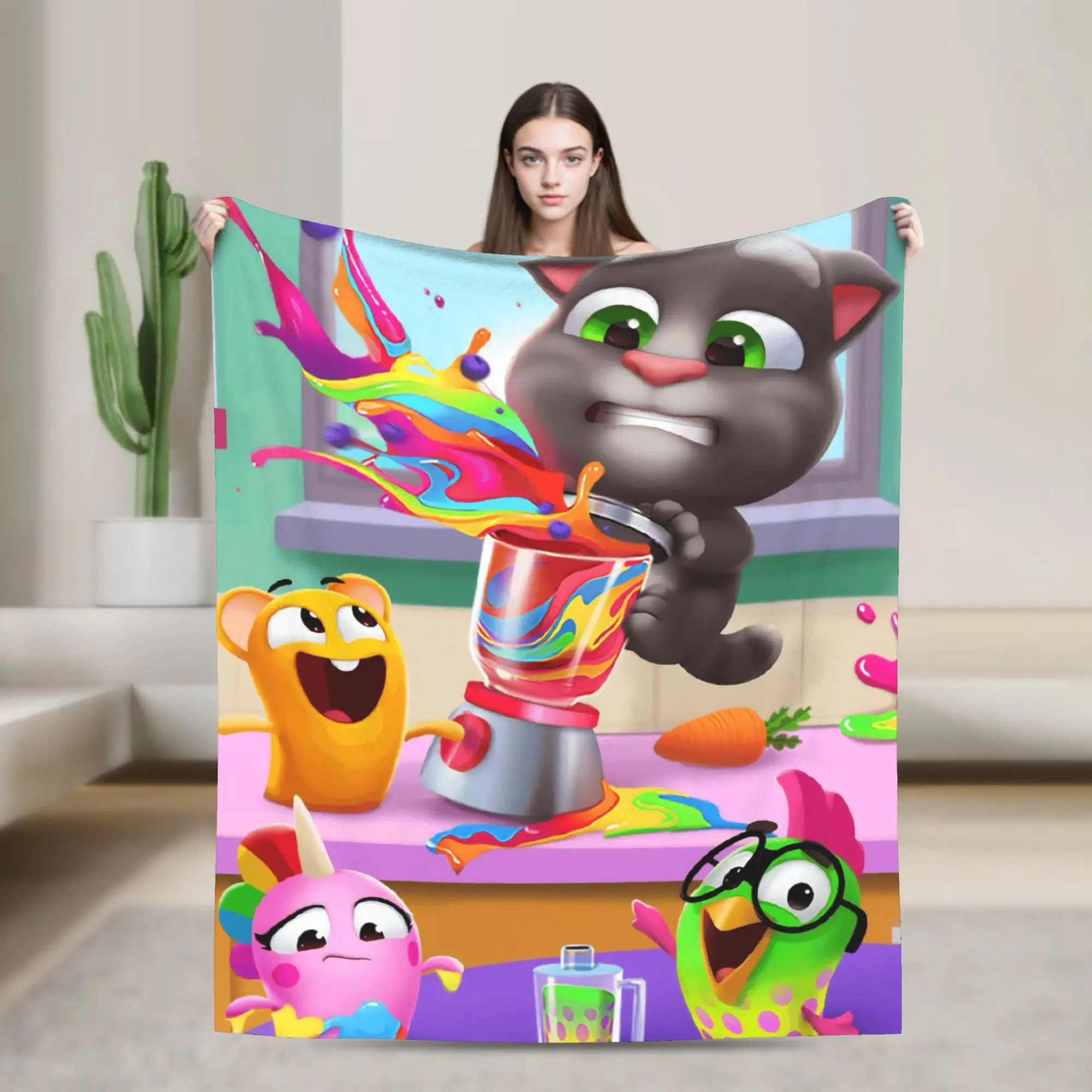 T-Talking T-Tom And F-Friends Blanket Lightweight Warm Throw Blankets for Living Room 50x60 Inches Multiple Sizes Bedding Throws