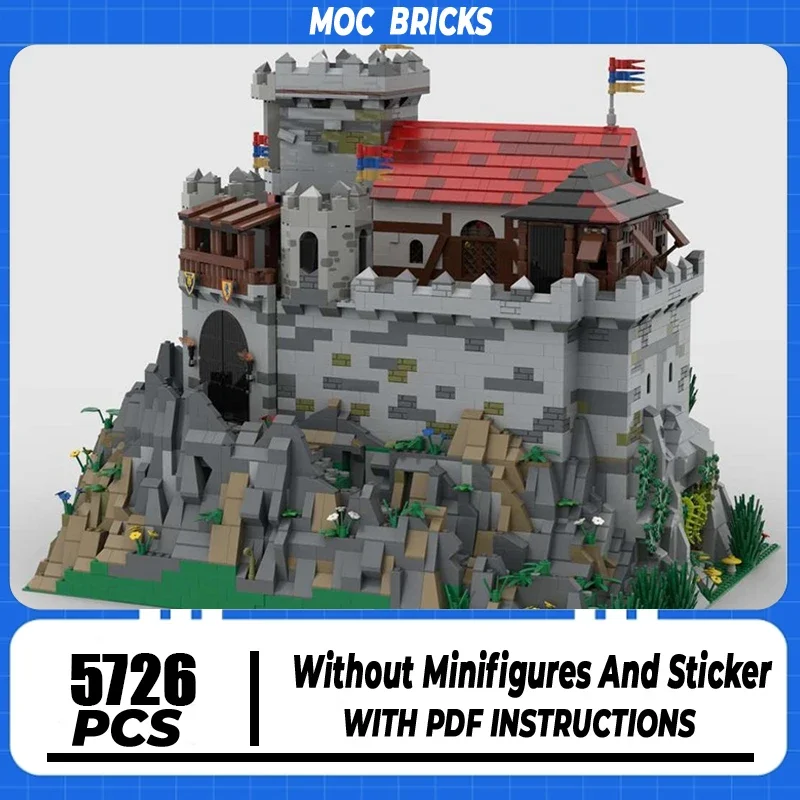 

Medieval Castle Model Moc Building Blocks Lion Cliff Castle Model Technology Brick DIY Assembly Construction Toy Holiday Gifts