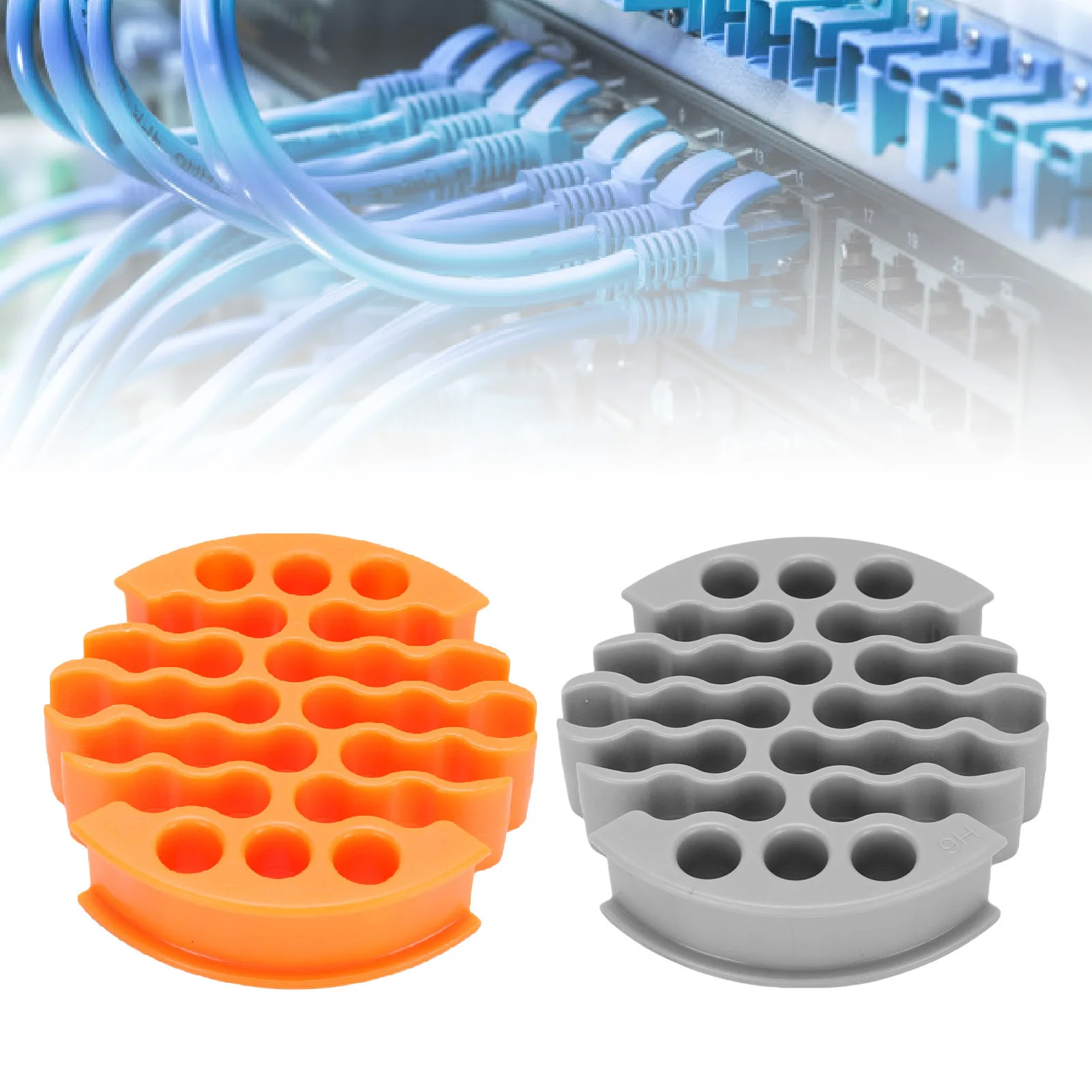 Network Cable Organizer Wire Comb 0.3in Hole Diameter Anti Entanglement Cable Management Organizing Tool for 30 Network Cables