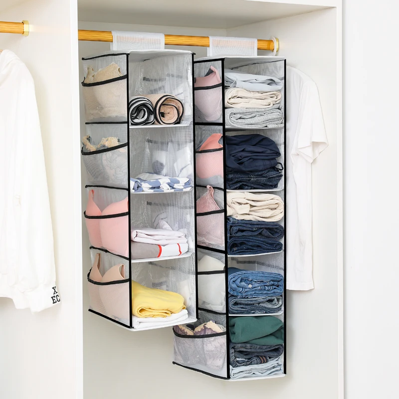 2/3/4/5 Layers Hanging Storage Bag Hangers Holder Portable Organizer Interlayer Type Clothes Wardrobe Closet Accessories Supply