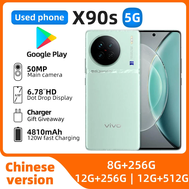 VIVO X90s 5G SmartPhone 6.78'' 120HZ refresh rate 50MP Camera 120W original used phone