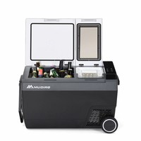 Mudiro 12V Car Refrigerator with Ice Maker 45L Car Refrigerator with Casters for Camping, Travel, Outdoor, Home