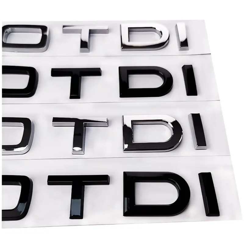 Chrome Black ABS Letters 2.0 TDI 3.0 TDI Rear Boot Trunk Logo Badge Emblem Sticker Decal for A3 A4 A5 A6 Q3 Q5 Q7 S7