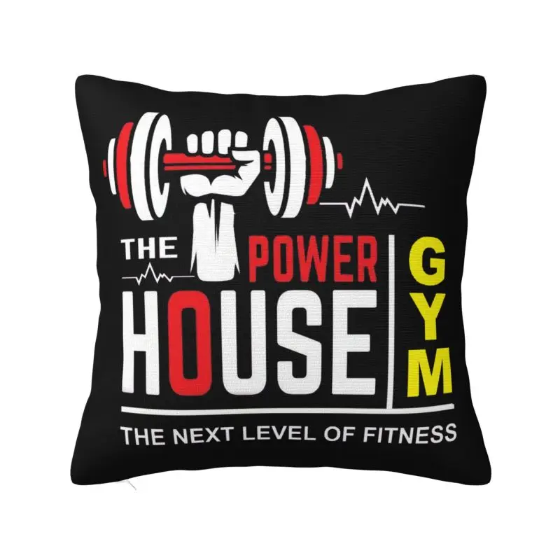 Luxury Powerhouse Gym Bodybuilding Fitness Cushion Cover 50*50 cm Velvet Throw Pillow Case for Living Room Sofa Chair Pillowslip