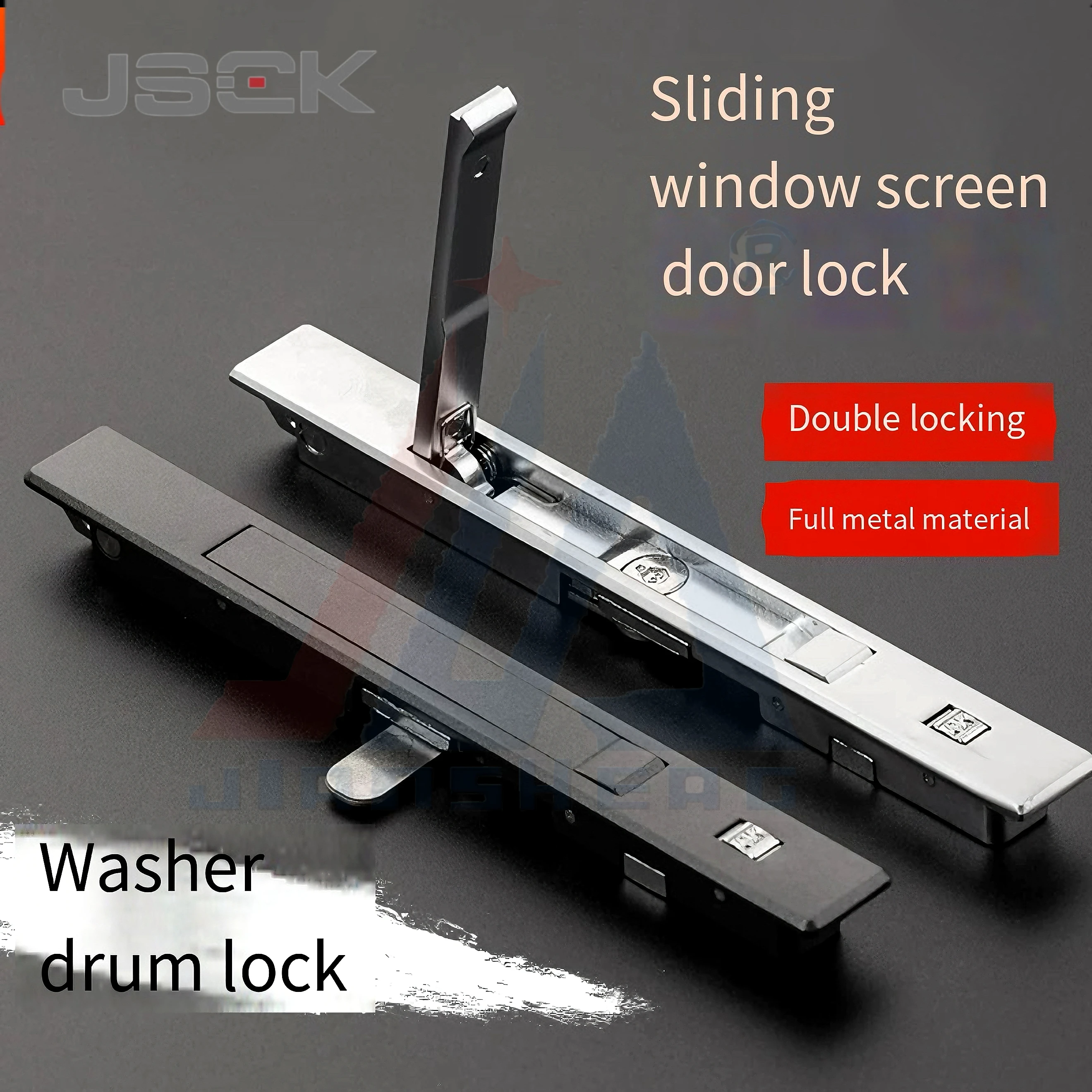 

Замок для оконного экрана Jiansheng из цинкового сплава, пружинная защелка кулачкового замка для раздвижных дверей и окон, ветрозащитный замок безопасности