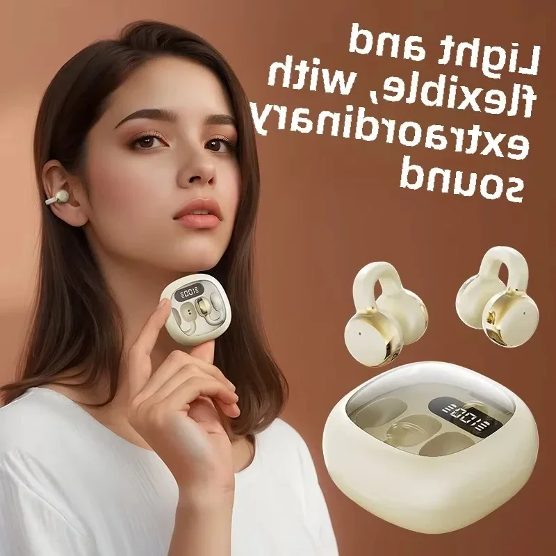 Clip Style Open Ear Wireless Earphones Smart Touch Control ENC Clear Call Noise Isolation Sports Headphones with Microphone