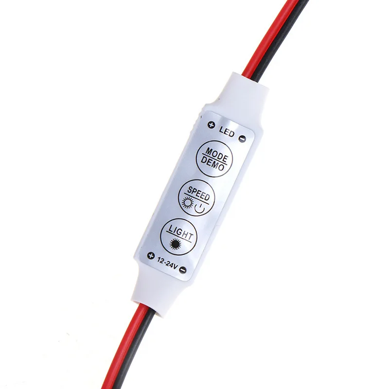 3Key RGB LED Controller 12V 24V Dimmer luminosità Mini controllo singolo colore per 2835 5050 luci di striscia LED