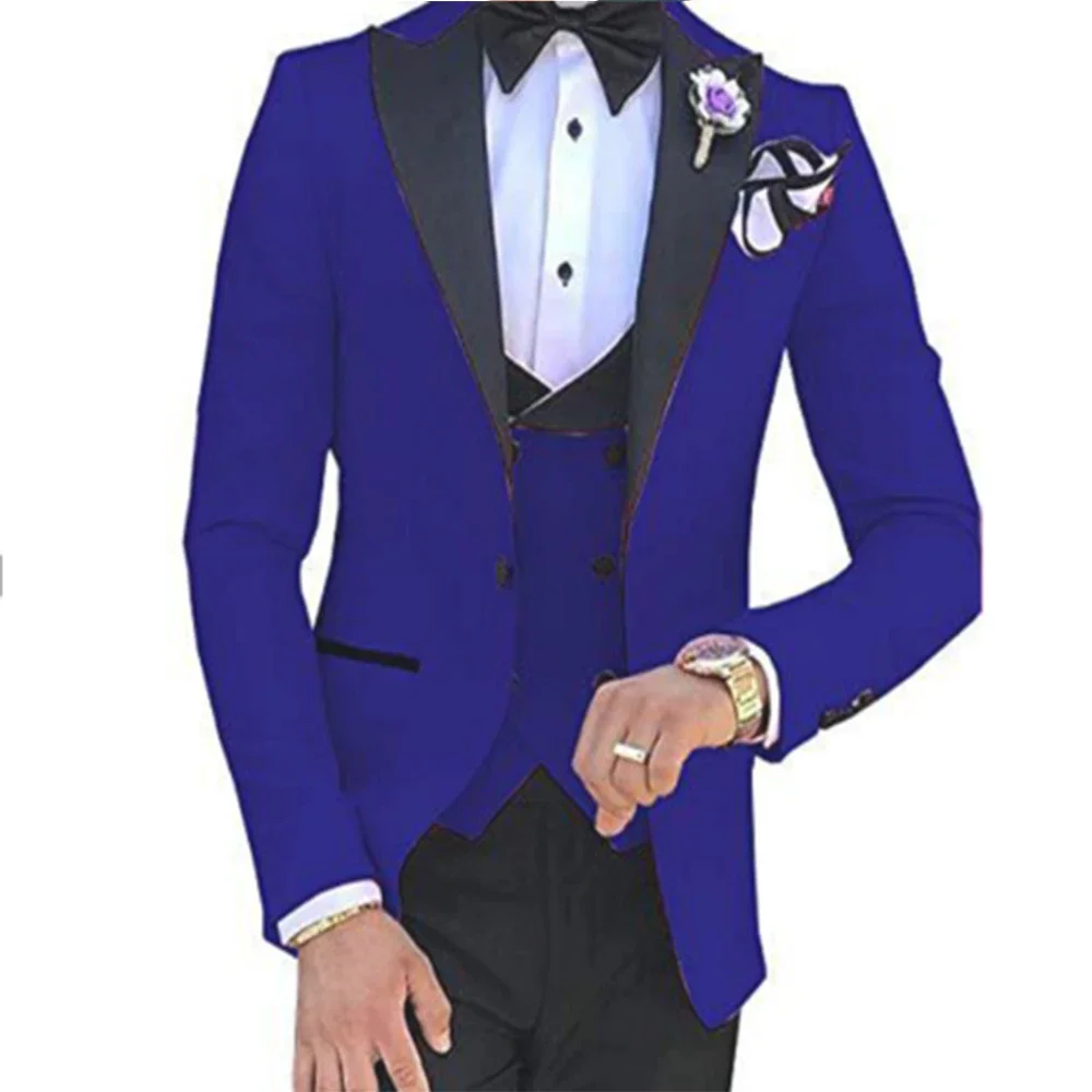 

Men 3 Pieces Suits For Men Custom Made Groom Groomsmen Tuxedos Wedding Men Suit Terno Masculino(Jacket+Pant+Vest)