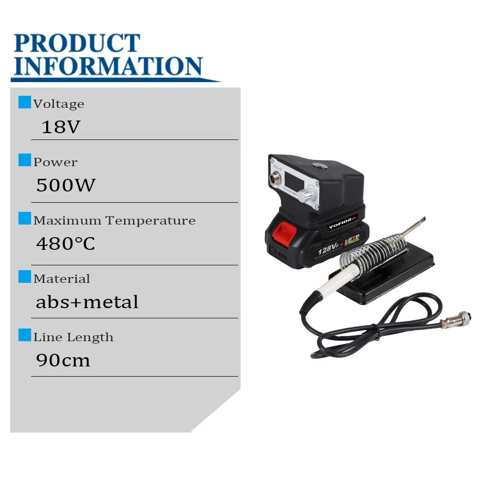 500W 480°C  Portable Cordless Electric Soldering Iron Multifunction Household Electric Welding Machine For Makita 18V Battery