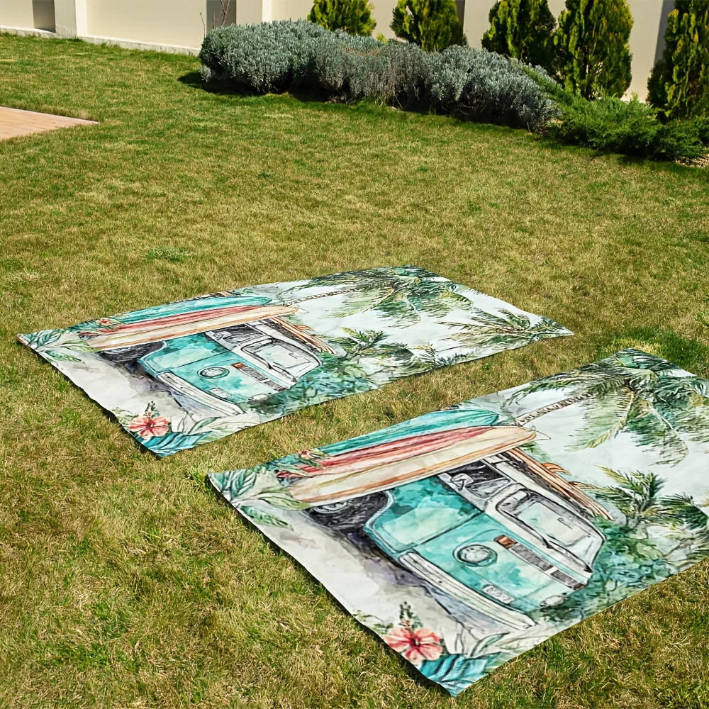 Surfboard Beach Towel, Palm Tree Print, Quick Dry Microfiber, Oversized for Beach, Pool, Travel, Gift for Surfer, Summer Vibe