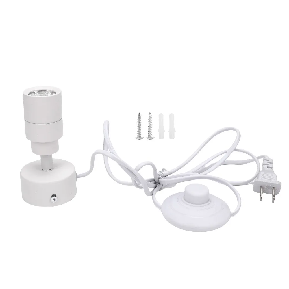2 Pack 5W LED Up Lights Adjustable Head Aluminum Alloy LED Spotlight AC85-265V 5.91 FT Plug Cord Display Lighting For Plants