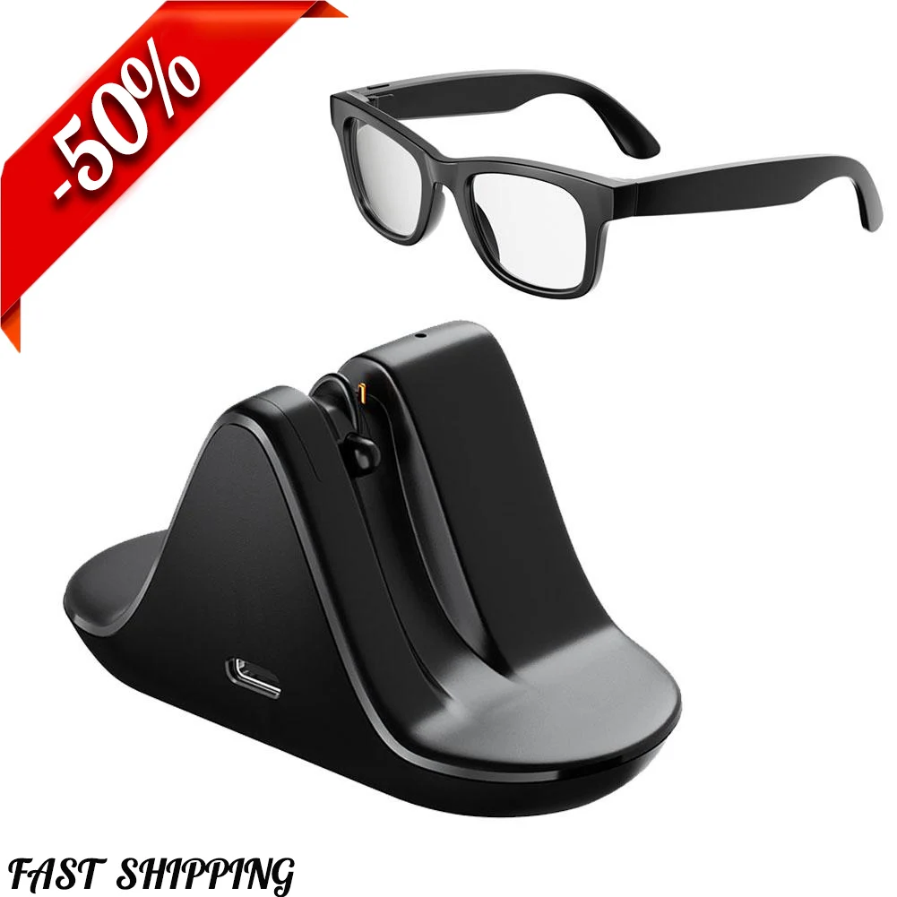 

Зарядная станция для очков Ray-Ban Meta Портативное компактное зарядное устройство Wayfarer, Skyler, Headliner со светодиодным индикатором