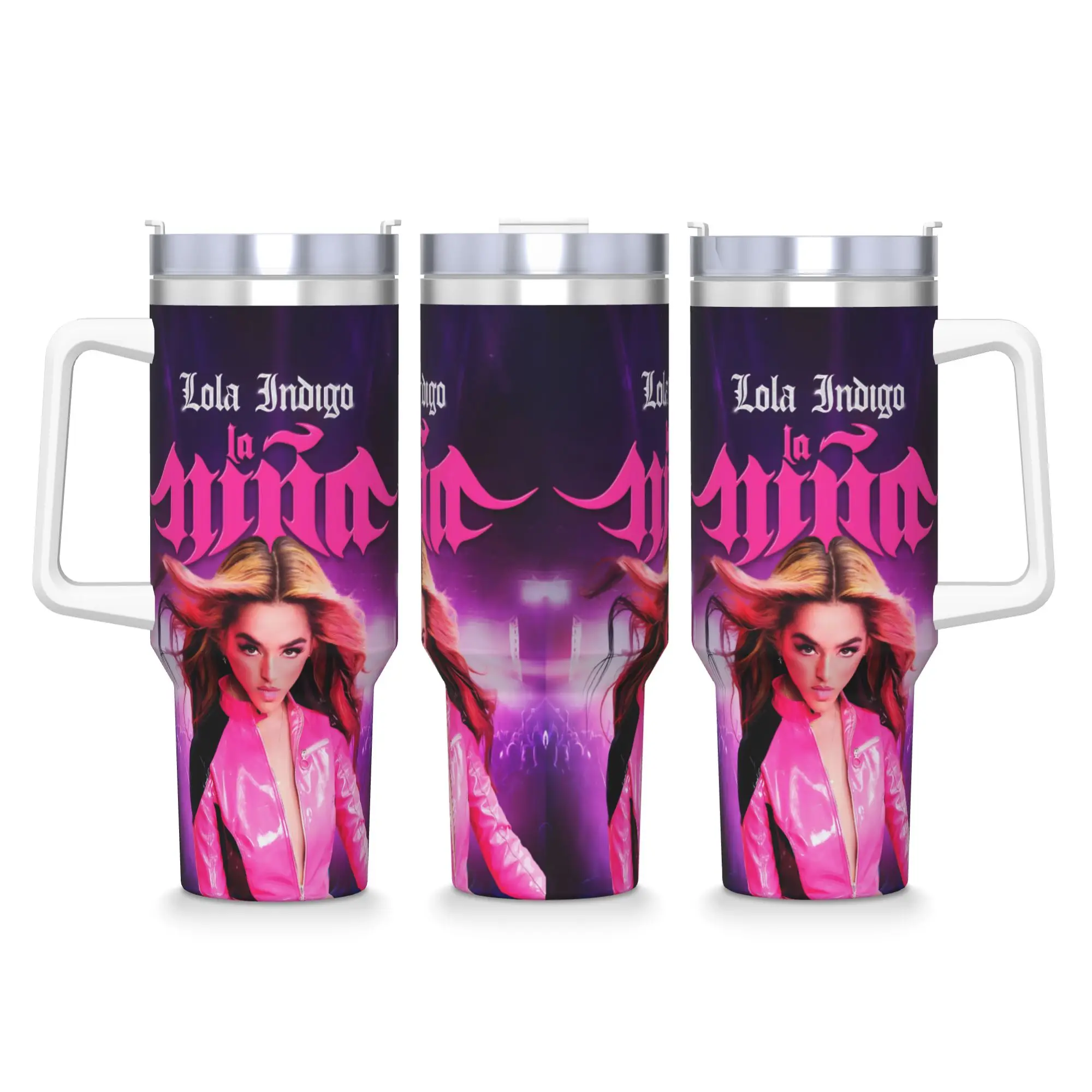 

L-Lolas Indigos Испанский певец Стакан из нержавеющей стали Автомобильные кружки для путешественников Большие термостаканчики Сохранение тепла Бутылка для холодных напитков