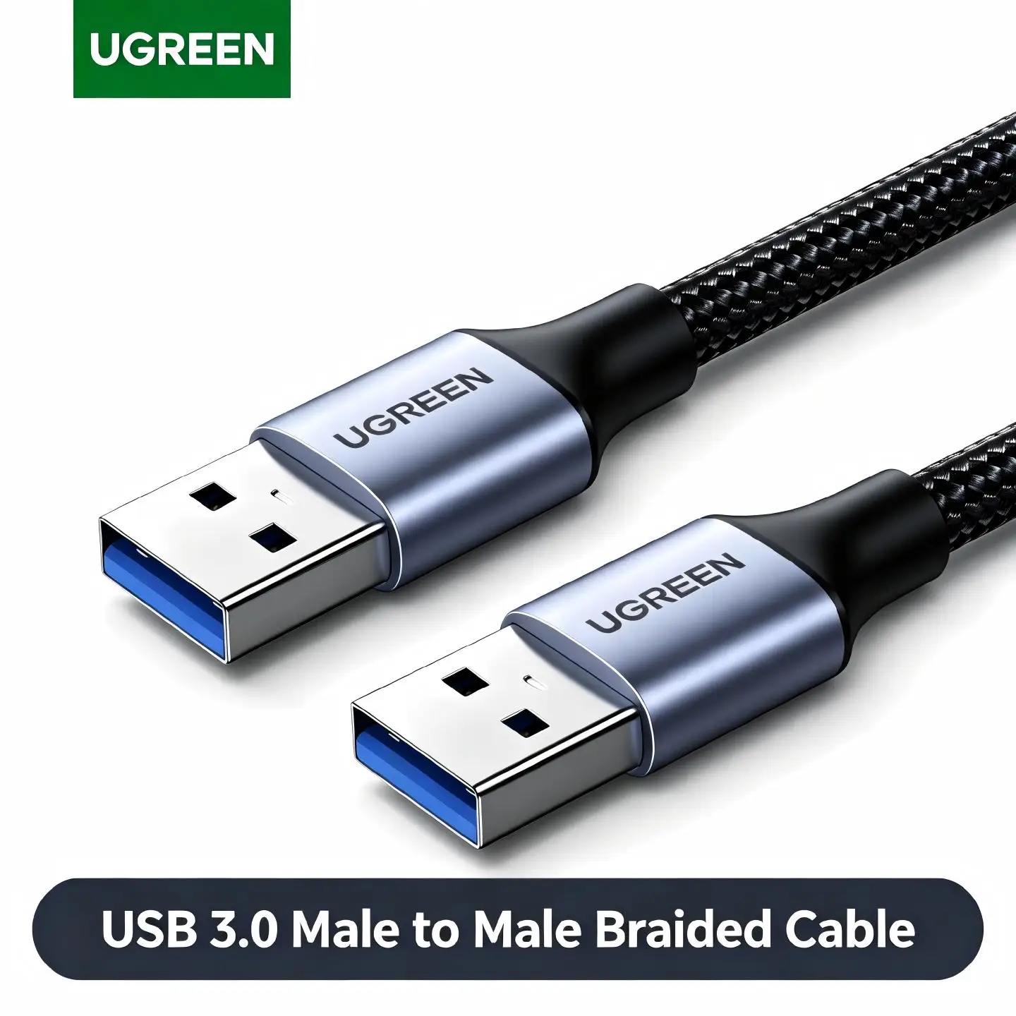 UGREEN USB3.0 Extension Cable Male To Male Braided Data 0.5m 1m 2m TV Box PC Notbook Radiator Hard Disk Car Computer Phone DVD
